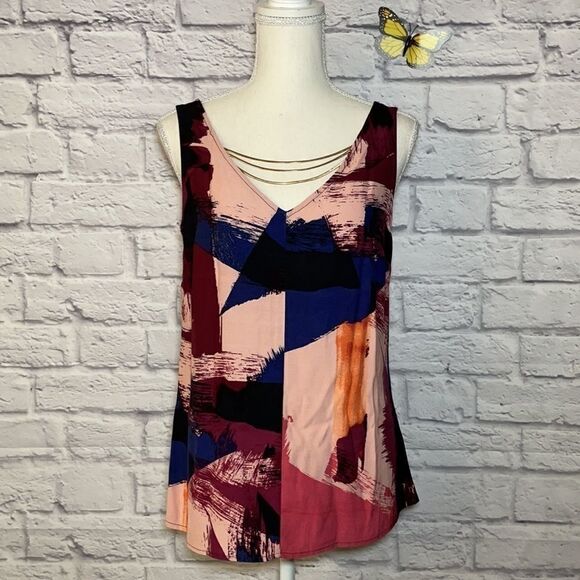 LE Chateau Abstract Viscose Crêpe Double V Size XXS - Picture 3 of 10